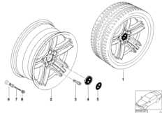 BMW LA wheel, star spoke 89 (36_0524) dla BMW 7' E66 730Ld Lim ECE