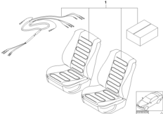 Zest. dopos. - podgrz. siedzeń z przodu (03_2639) dla BMW 3' E36 320i Cab ECE