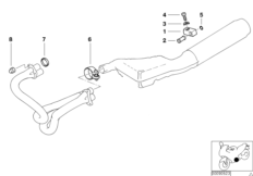 Części układu wydechowego z mocowaniem (18_0464) dla BMW R 1150 RT 00 (0419,0499) USA