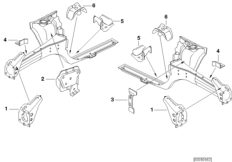Konstrukcja przednia, uchwyt (41_1372) dla MINI R53 Cooper S 3-drzwiowy USA