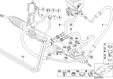 Hydr. układ kier./przewody oleju (32_1287) dla BMW X5 E53 X5 3.0d SAV ECE