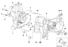 Obudowa skrzyni biegów/Elementy dod. (23_0871) dla BMW R 1150 GS Adv. 01 (0441,0492) USA