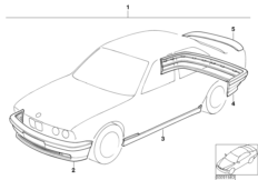 Zest. dopos. - pakiet aerodynamiczny M (03_0794) dla BMW 5' E34 520i Lim ECE