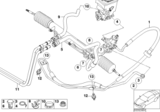 Hydr. układ kier./przewody oleju (32_1286) dla BMW X5 E53 X5 3.0d SAV ECE
