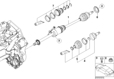 Półoś napędowa przednia prawa (31_0622) dla MINI R53 Cooper S 3-drzwiowy USA