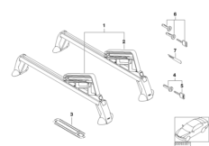Mocowanie deski snowboardowej (03_3258) dla MINI R53 Cooper S 3-drzwiowy USA