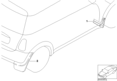 Fartuch błotnika (03_3652) dla MINI Cabrio R52 Cooper Cabrio ECE