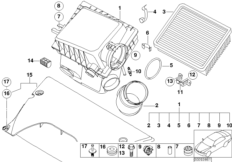 Tłumik szmerów ssania/wkład filtra (13_0972) dla BMW X5 E53 X5 4.6is SAV ECE