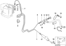 Przewód hamulcowy tylny Integral ABS (34_1181) dla BMW R 1150 RT 00 (0419,0499) USA