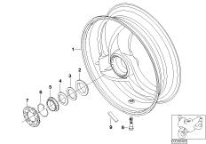 Tylne koło (36_0625) dla BMW F 650 CS 02 (0174,0184) USA