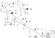 Elem. poj. instalacji spryskiwacza szyb (61_1486) dla MINI Cabrio R52 Cooper Cabrio ECE