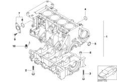 Blok silnika (11_3081) dla MINI Cabrio R52 Cooper S Cabrio USA