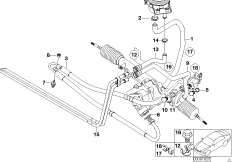 Hydr. układ kier./przewody oleju (32_1221) dla BMW X5 E53 X5 3.0i SAV ECE