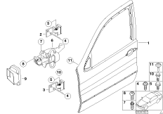 Drzwi przednie, zawias/hamulec (41_1285) dla BMW X5 E53 X5 4.4i SAV ECE