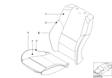 Ind. obicie fotela sport. skórą N6 (91_0434) dla BMW 3' E46 320td Com ECE