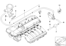 Sterowanie podciśnieniowe-pompa pow. (11_3411) dla BMW 3' E46 325Ci Cou USA