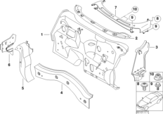 Ścianka przednia, poj. części (41_1371) dla MINI Cabrio R52 Cooper Cabrio ECE