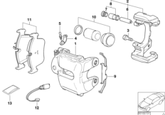 Hamulec przód-okładzina-czujnik (34_1282) dla BMW Z4 E85 Z4 3.0si Roa ECE