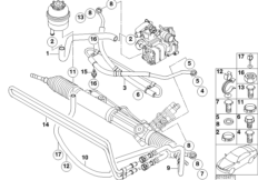 Hydr. układ kier./przewody oleju (32_1282) dla BMW 3' E46 318Ci Cou ECE