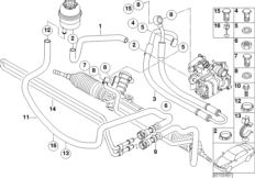 Hydr. układ kier./przewody oleju (32_1285) dla BMW 3' E46 316i Lim ECE