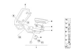 Podnóżki tylne do kufra aluminiowego (46_0778) dla BMW R 1150 GS Adv. 01 (0441,0492) USA
