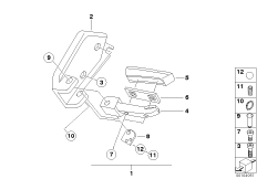 Podnóżki tylne do kufra aluminiowego (46_0778) dla BMW R 1150 GS Adv. 01 (0441,0492) ECE