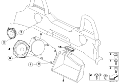 Głośnik tylny systemu HiFi (65_1218) dla BMW Z4 E85 Z4 2.5i Roa ECE