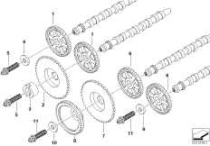 Mechanizm ster.-łańcuch sterujący górny (11_7603) dla BMW 7' E38 740d Lim ECE