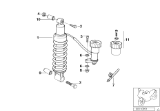 Kolumna McPhaersona tylna hydrauliczna (33_1020) dla BMW R 1150 RS 01 (0447,0498) ECE