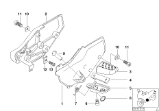 Płyta podnóżka/Podnóżek przedni (46_0414) dla BMW K 1200 LT 99 (0545,0555) ECE