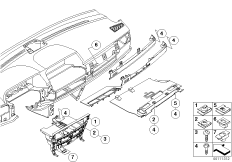 Elementy dod. tablicy przyrządów (51_4506) dla BMW 7' E65 750i Lim ECE