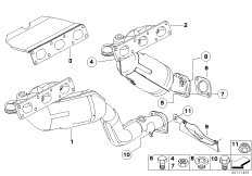 Kolektor wydechowy z katalizatorem (18_0496) dla BMW Z4 E85 Z4 2.5i Roa USA