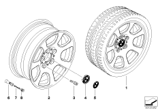 BMW alloy wheel, trapezoid spoke 134 (36_0672) dla BMW 5' E61 LCI 525i Tou ECE