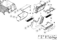 Elementy dod. konsoli środkowej z tyłu (51_3759) dla BMW X5 E53 X5 3.0i SAV USA