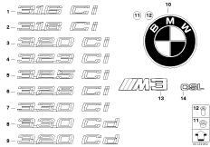 Emblematy / Ciągi napisów (51_3722) dla BMW 3' E46 325Ci Cou USA