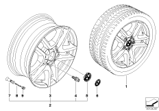 BMW LA wheel, V spoke 130 (36_0699) dla BMW X5 E53 X5 3.0i SAV ECE
