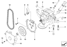 Dopływ oleju/pompa olejowa z napędem (11_2663) dla BMW 5' E39 M5 Lim USA