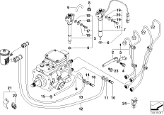 Dysze i przewody instalacji wtryskowej (13_2037) dla BMW 5' E39 520d Lim ECE