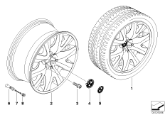 BMW light alloy wheel, V-spoke 126 (36_0702) dla BMW 7' E66 730Ld Lim ECE