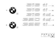 Emblematy / Ciągi napisów (51_4466) dla BMW 3' E46 325ti Com ECE