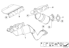 Kolektor wydechowy z katalizatorem (18_0517) dla BMW 5' E61 525i Tou ECE