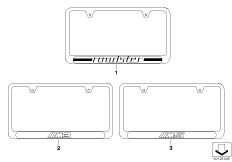 Stainless Steel License Plate Frame (03_3891) dla BMW 3' E36 M3 3.2 Cou USA