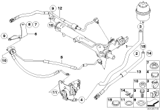 Hydr. układ kier./przewody oleju (32_1412) dla BMW 7' E65 730i Lim ECE