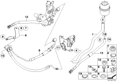 Hydr. układ kier./przewody oleju (32_1413) dla BMW 7' E66 730Li Lim ECE