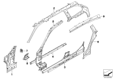 Szkielet boczny, elementy pojed. (41_1569) dla BMW 5' E61 LCI 530i Tou ECE