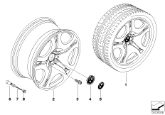 BMW light alloy wheel,spider spoke 92 (36_0518) dla BMW 7' E66 730Li Lim ECE