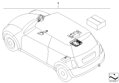 Zest. mont. alarmu (03_3686) dla MINI R50 Cooper 3-drzwiowy USA