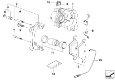Hamulec przód-okładzina-czujnik (S212A) (34_1278) dla BMW 7' E66 750Li Lim ECE
