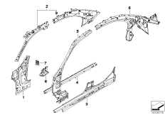 Szkielet boczny, elementy pojed. (41_1548) dla BMW 5' E60 525d Lim ECE