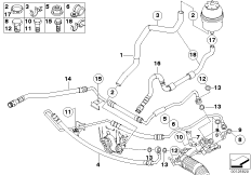 Hydr. układ kier./przewody oleju (32_1438) dla BMW 5' E60 520i Lim ECE